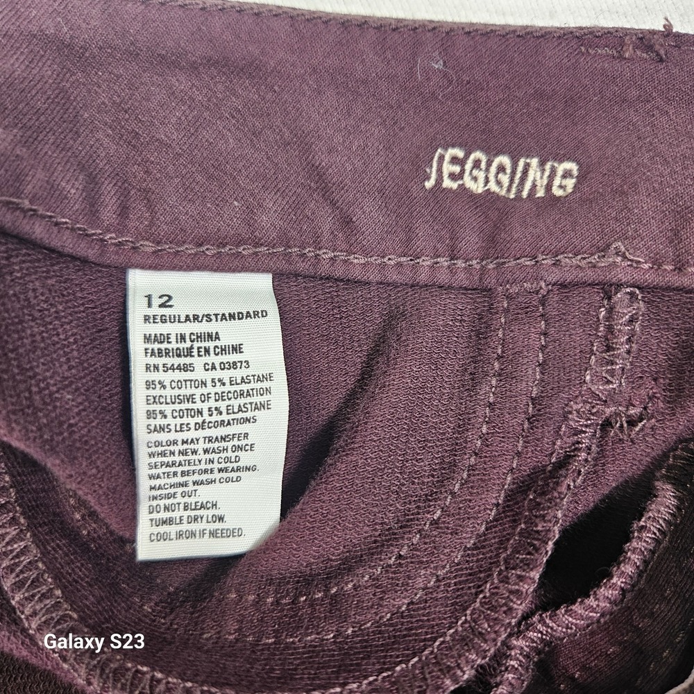 American Eagle NWT Womans Burgundy Jeggings Low Rise Size 12 - Picture 3 of 9